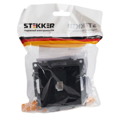 Розетка ПК 1-м RJ-45 механизм Stekker GLS00-7107-05 Катрин черный — изображение 8