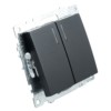 Выключатель 2кл. с инд. механизм Stekker GLS10-7102-05 250В 10А Катрин черный