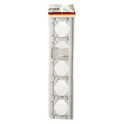 Рамка 5-местная горизонтальная Stekker PPFR00-9005-01 Эрна белый — изображение 5