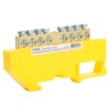 Шина”N” на изоляторе Stekker 6*9 на DIN-рейку 8 выводов желтый LD555-69-8