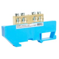 Шина”N” на изоляторе Stekker 8*12 на DIN-рейку 4 вывода синий LD555-812-4