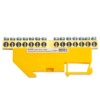 Шина"N" на изоляторе Stekker 6*9 на DIN-рейку 14 выводов желтый LD555-69-14