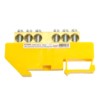 Шина "PE" Stekker на изоляторе 8*12 на DIN-рейку 6 выводов желтый LD555-812-6