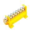 Шина"N" Stekker на изоляторе 6*9 на DIN-рейку 8 выводов желтый LD555-69-8