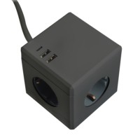 HM10-41-01 Удлинитель 3-местный с/з, 3×1мм2, 1.5м, 250В, 16А, 2USB+1С, 5V 3,1А, серия Comfort, черный