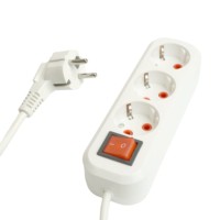 Удлинитель трехместный с/з с выключ. Stekker HM07-31-02 3×1мм2 2м Home (У16А-002) белый