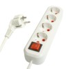 Удлинитель четырехместный с/з с выключ. Stekker HM07-41-02 3×1мм2 2м Home (У16А-003) белый