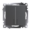 Выключатель 2-клавишный c индикатором (механизм) 250В, 10А, серия Катрин, графит, GLS10-7102-06