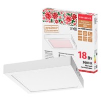 Светильник светодиодный накладной “Даунлайт НАРОДНЫЙ” квадрат СПО (белый) алюминий 12Вт 4000К