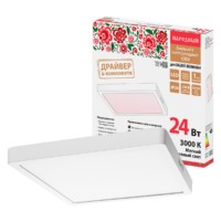 Светильник светодиодный накладной “Даунлайт НАРОДНЫЙ” квадрат СПО (белый) алюминий 18Вт 4000К