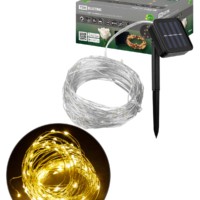 Гирлянда CCГ-112 “Роса” на солнечной батарее, 10 м, 100 LED, теплый белый, IP54, TDM
