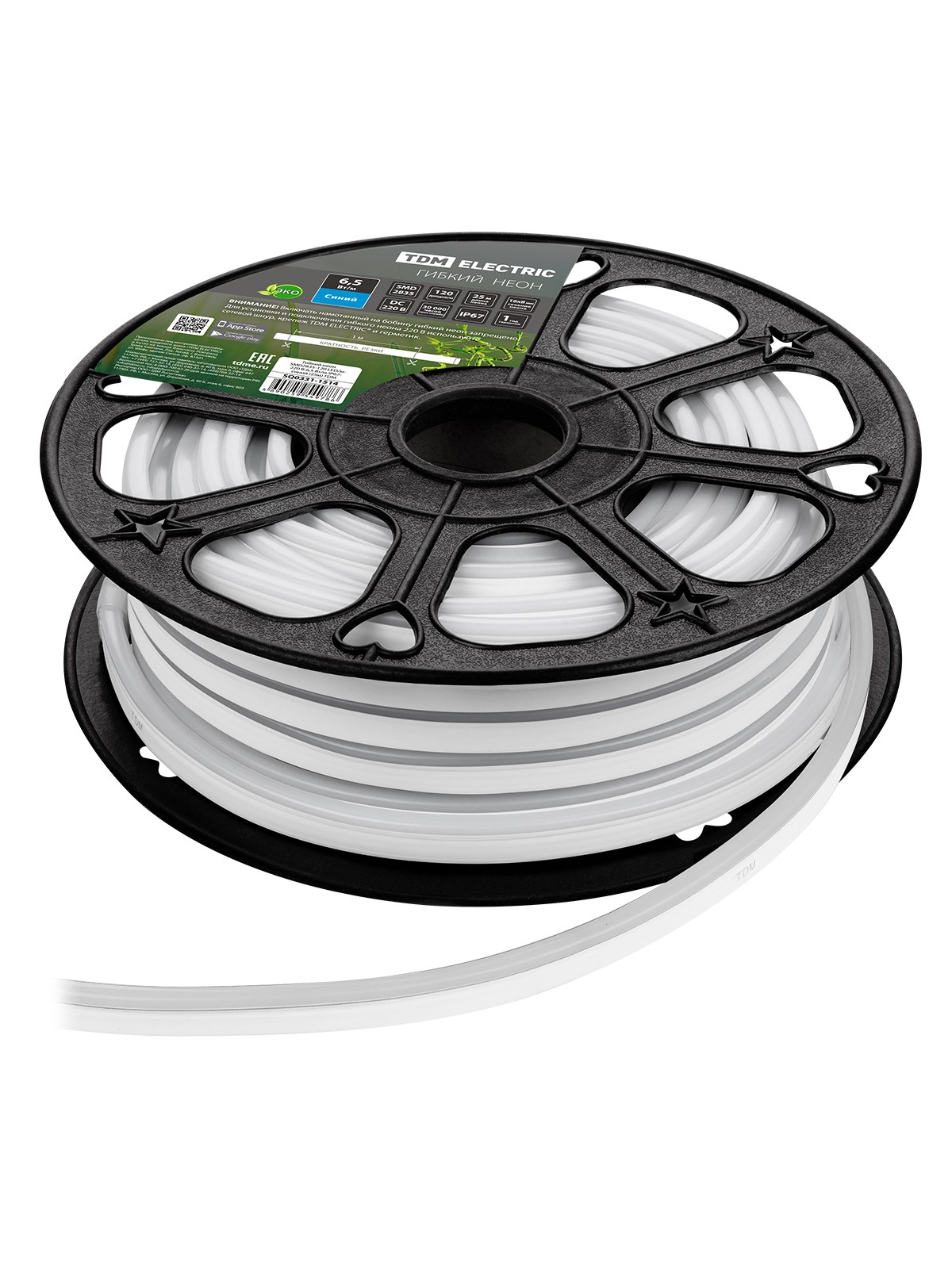 Гибкий неон SMD2835-120 LED/м-220 В-6,5 Вт/м-IP67-синий (25м) TDM — изображение 2