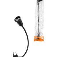 Переходник вилка-Е27 гибкий 300 мм с выключателем, черный, TDM