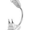 Переходник вилка-Е27 гибкий 150 мм с выключателем, серебро, TDM