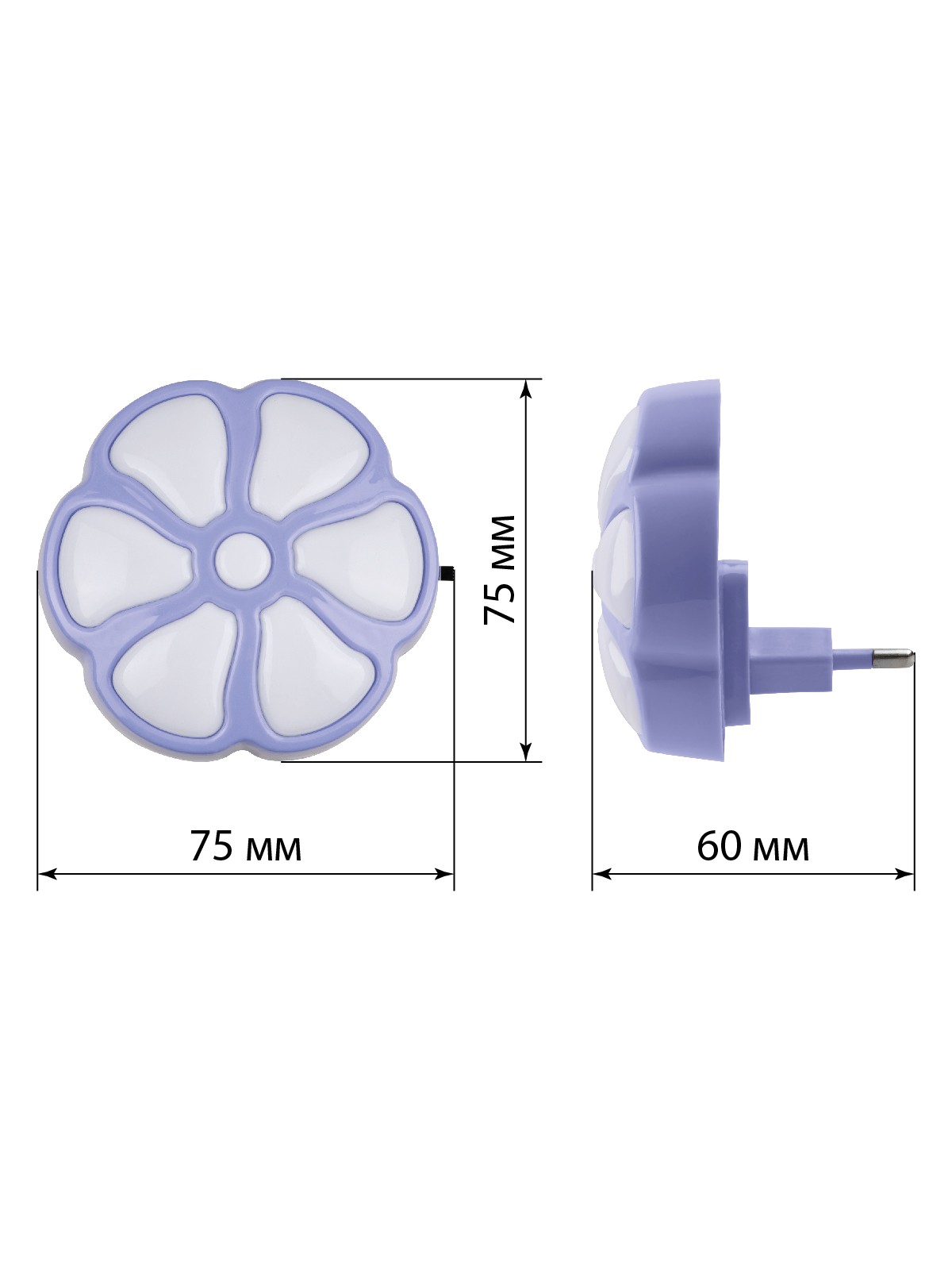 Ночник "Лютик" с выключателем, 0,5 Вт, фиолетовый, 220 В Народный — изображение 6