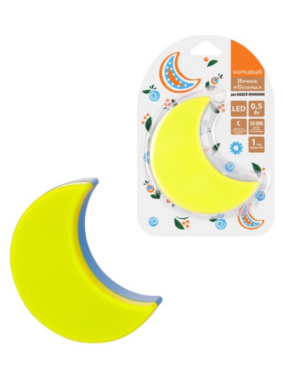 Ночник “Селена” с датчиком освещенности, 0,5 Вт, 220 В Народный