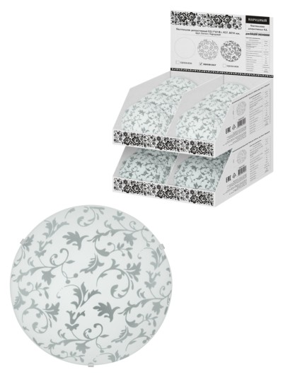 Светильник декоративный СД 1*60 Вт, E27, D250 мм, круг, Батист, Народный