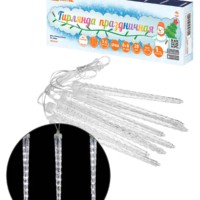 Гирлянда светодиодная “Сосульки фигурные” 2,1 м, 176LED, 8 шт, падающий белый свет, 250 В, IP44, TDM