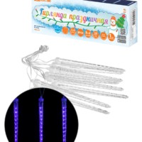 Гирлянда светодиодная “Сосульки фигурные” 2,1 м, 176LED, 8 шт, падающий синий свет, 250 В, IP44, TDM