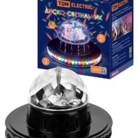 Диско-светильник ДС-01, 4,5 Вт, многоцвет., горизонт. и вертик. проекции, 220 В, черный, TDM