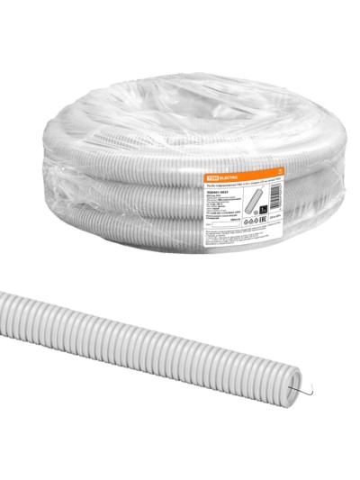 Гофротруба ПВХ для кабеля d25 с протяжкой 25м лёгкая TDM SQ0401-0023