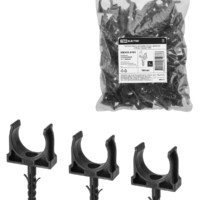 Крепеж-клипса для трубы 25 мм с дюбелем (100 шт.) черная TDM