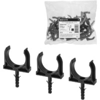 Крепеж-клипса для трубы 32 мм с дюбелем (25 шт.) черная TDM