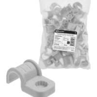 Крепеж-скоба для трубы 16 мм односторонняя для прямого монтажа (50 шт.) серая TDM