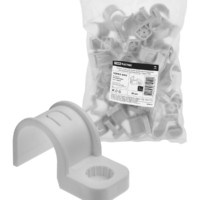 Крепеж-скоба для трубы 25 мм односторонняя для прямого монтажа (50 шт.) серая TDM