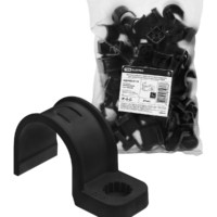 Крепеж-скоба для трубы 32 мм односторонняя для прямого монтажа (25 шт.) черная TDM