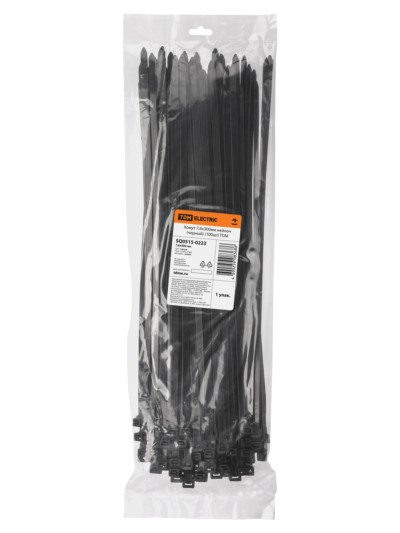 Хомут 7,6х300мм нейлон (черный) (100шт) TDM — изображение 4