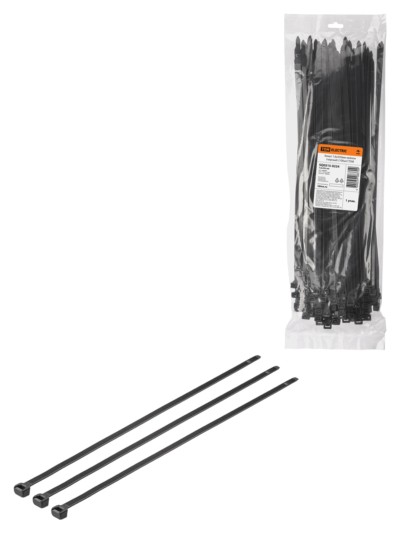 Хомут 7,6х350мм нейлон (черный) (100шт) TDM