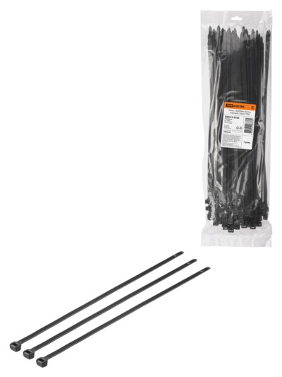 Хомут 7,6х450мм нейлон (черный) (100шт) TDM