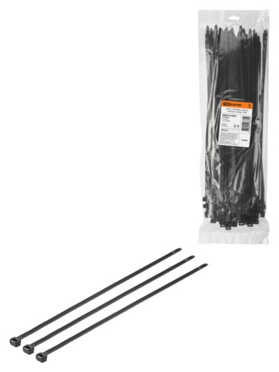 Хомут 7,6х500мм нейлон (черный) (100шт) TDM