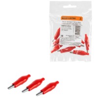 Зажим “крокодил” ЗКИ 5А 46мм в изоляции красный (10шт) TDM