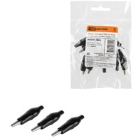 Зажим “крокодил” ЗКИ 5А 46мм в изоляции черный (10шт) TDM