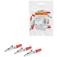 Зажим “крокодил” ЗК 15А 53мм красный (10шт) TDM