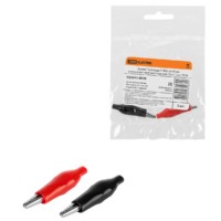 Зажим “крокодил” ЗКИ 5А 46мм в изоляции красный/черный (1шт+1шт) TDM