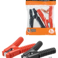 Зажим “крокодил” для пусковых проводов 500 А в изоляции (1 красный + 1 черный) TDM