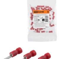 Наконечник штыревой плоский изолированный НШПИ 0,5-1,5 красный (50 шт.) TDM