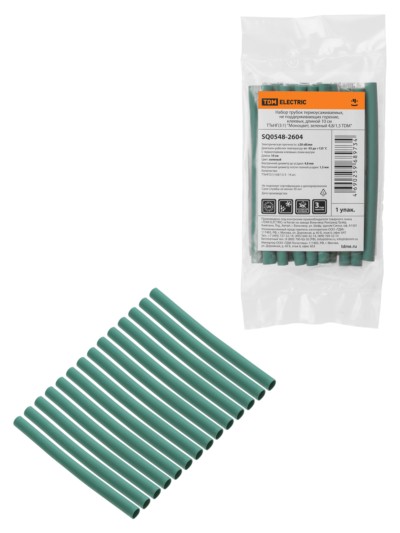 Набор трубок термоусаживаемых, клеевых ТТкНГ(3:1) “Моноцвет, зеленый 4,8/1,5 TDM”