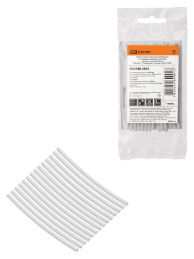 Набор трубок термоусаживаемых, клеевых “Моноцвет, белый 2,4/0,8 TDM”