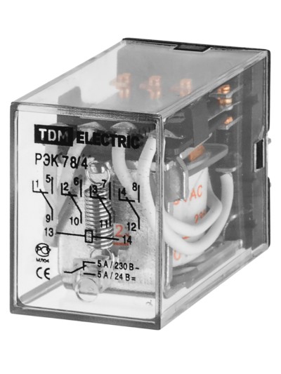 Реле РЭК78/4 3А 230В АC TDM — изображение 2