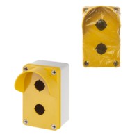 Корпус КП102 c козырьком для кнопок, 2 места, ABS желтый, IP66 TDM
