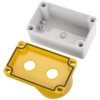 Корпус КП102 c козырьком для кнопок, 2 места, ABS желтый, IP66 TDM