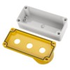 Корпус КП103 c козырьком для кнопок, 3 места, ABS желтый, IP66 TDM