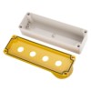Корпус КП104 c козырьком для кнопок, 4 места, ABS желтый, IP66 TDM