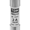 Плавкая вставка ПВЦ-С2 10х38 aR (быстродействующая) 2А TDM