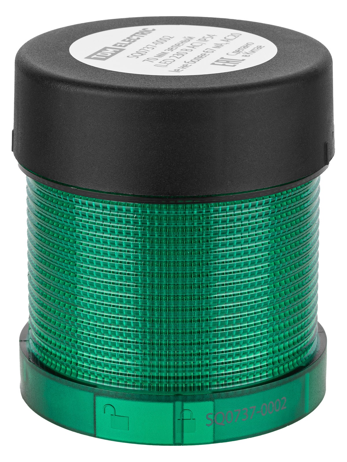 Модуль светосигнальный 70 мм зеленый (LED 230В AC) IP54 TDM — изображение 2