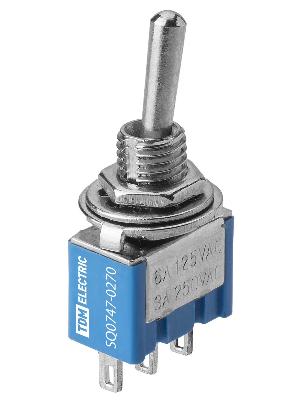 Переключатель-тумблер MTS-102 Micro 1P 250В AC/DC 3А (3c) ON-ON с фиксацией TDM — изображение 2